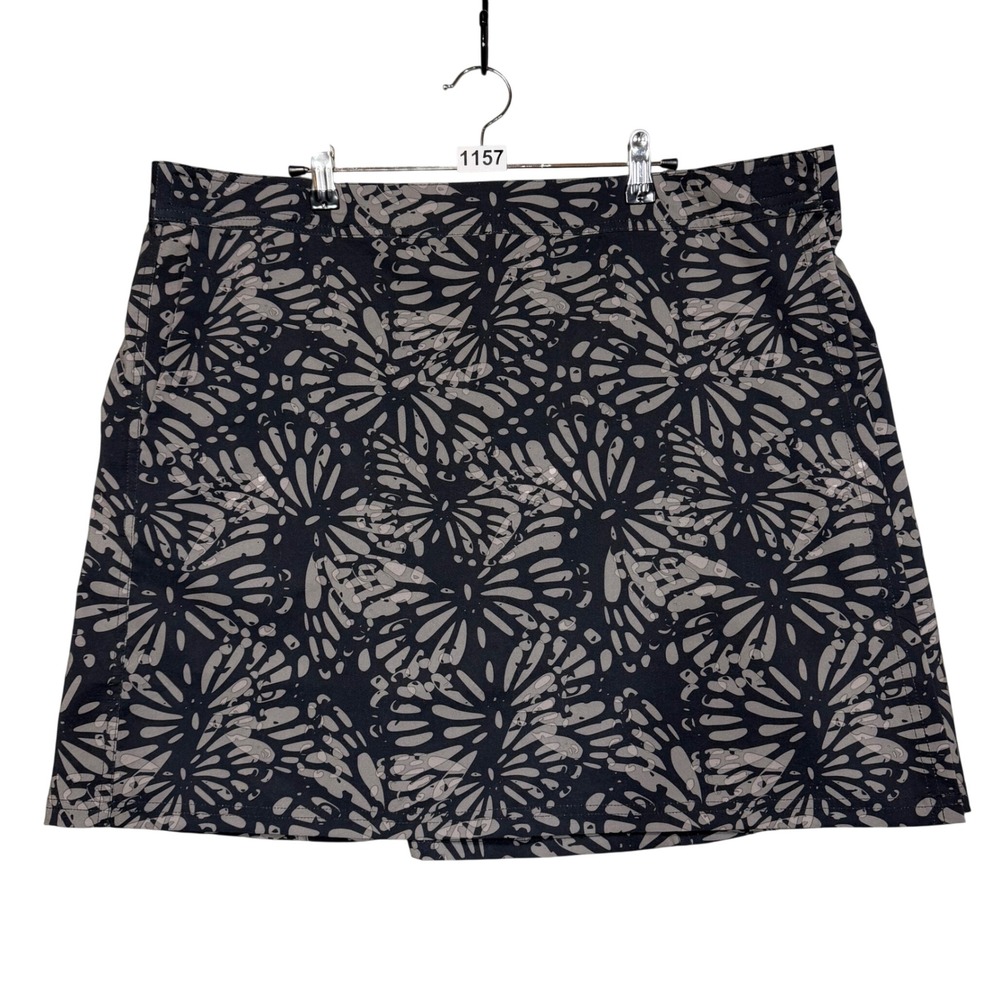 RipSkirt Hawaii Wrap Skirt Women XXL Black Grey Floral Active Quick Dry
